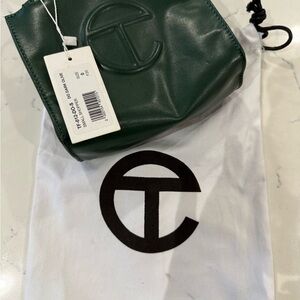 Telfar Dark Green Embossed Leather Crossbody